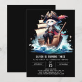 Kind Digitales Piratengeburt Einladung (Vorne/Hinten)