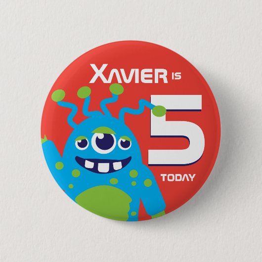 Kind drei mit Augen Alien Name-Taste Button (Vorderseite)