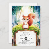 Kind Einfaches Eichhörnchen Geburtstag Einladung (Vorne/Hinten)