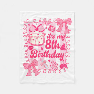 Kind Es ist mein 8. Geburtstag Coquette Ästhetik 8 Fleecedecke
