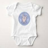 Kind-Felsen-Hand-blau-t Baby Strampler (Vorderseite)