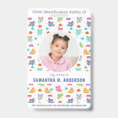 Kind-Foto-Notrufnummer Fun-Kids-Identifizierung Ausweis (Vorderseite)