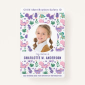 Kind-Foto-Notrufnummer Niedliche Kinder-Identifika Ausweis (Vorderseite)