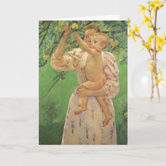 Kind Früchte von Cassatt pflücken, glücklicher Mut Karte (Gelbe Blume)