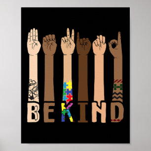 Kind-Gebärdensprache-Handgesprächslehrer interpret Poster