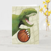 Kind Geburtstag Dinosaurier mit Basketball Karte (Gelbe Blume)