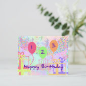 Kind Geburtstag drei Jahre alt - glücklich Geburts Karte (Stehend Vorderseite)