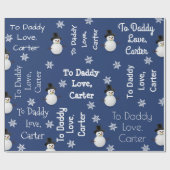 Kind Geschenke Personalisierte Weihnachten Blau Geschenkpapier (Flach)