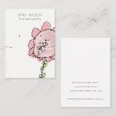 Kind Gezeichnet Rosa-Blume mit Nekklammer Visitenkarte (Vorne/Hinten)