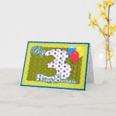 Kind glücklich 3. Geburtstag, Balloons Big Birthda Karte (Gelbe Blume)