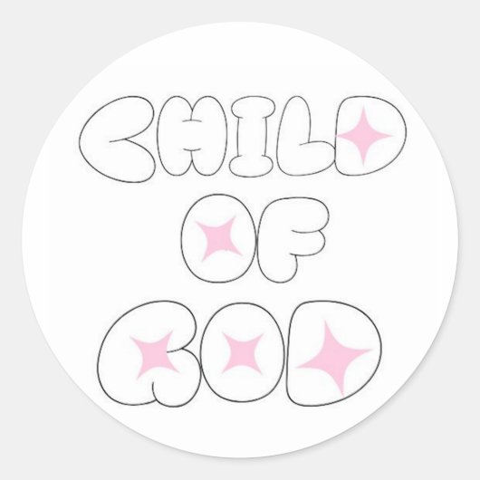 Kind Gottes, Bubble Letter Sticker (Vorderseite)