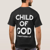 Kind Gottes Christlicher Schwarzer T - Shirt (Rückseite)