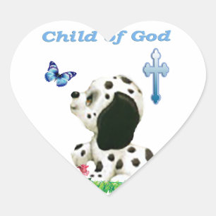 Kind Gottes Herz-Aufkleber