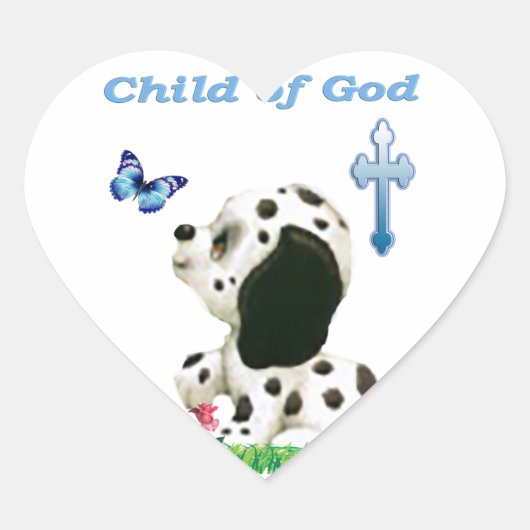 Kind Gottes Herz-Aufkleber (Vorderseite)