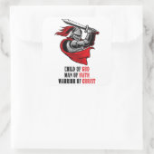 Kind Gottes - Mann des GLAUBES - Krieger des CHRIS Quadratischer Aufkleber (Tasche)
