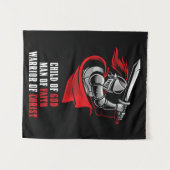 Kind Gottes - Mann des GLAUBES - Krieger des CHRIS Wandteppich (Vorderseite (Horizontal))