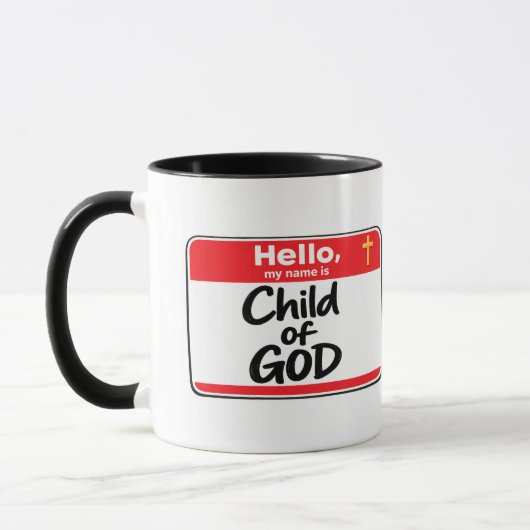 Kind Gottes - Namensschild Tasse (Links)