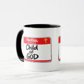 Kind Gottes - Namensschild Tasse (Vorderseite Links)