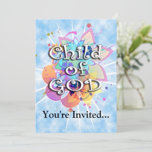 Kind Gottes, Pastel Einladung (Stehend Vorderseite)