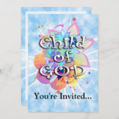 Kind Gottes, Pastel Einladung (Vorne/Hinten)