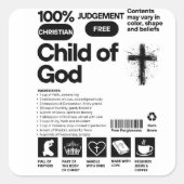 Kind Gottes Quadratischer Aufkleber (Vorderseite)