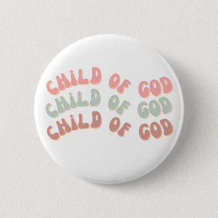 Kind Gottes Retro Waves Button