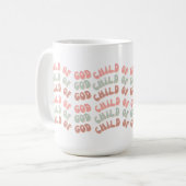 Kind Gottes Retro Waves Kaffeetasse (Vorderseite Links)