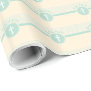 Kind Gottes Taufe, geschlechtsneutral grün Geschenkpapier