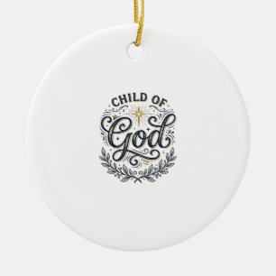 Kind Gottes Vintage-Engraving-Shirt-Design_1 Keramik Ornament