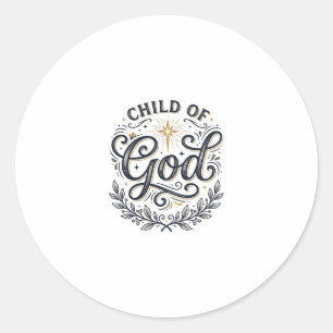 Kind Gottes Vintage-Engraving-Shirt-Design_1 Runder Aufkleber