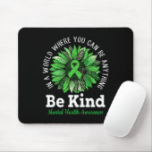 Kind Grüne Ribbon Sonnenblumen Mental Health Aware Mousepad (Mit Mouse)
