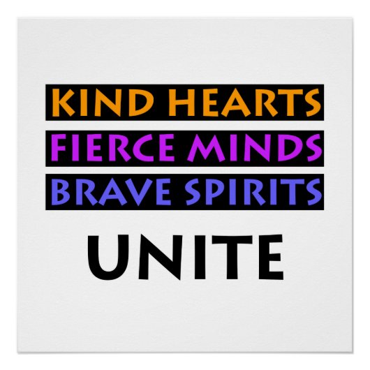 Kind Herzen, kraftvolle Geister, tapfere Geister v Poster (Vorderseite)