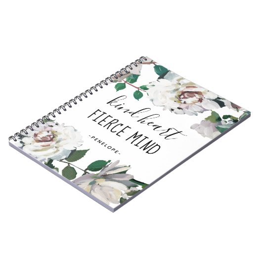 Kind Herzmuskel Geist Aquarellblume und Name Notizblock (Linke Seite)