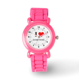 Kind, ich höre rosa Glitzer Strap Watch Armbanduhr