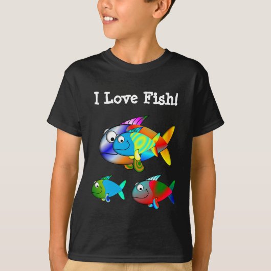 Kind"ICH LIEBE-FISCHE" T - Shirts (Vorderseite)