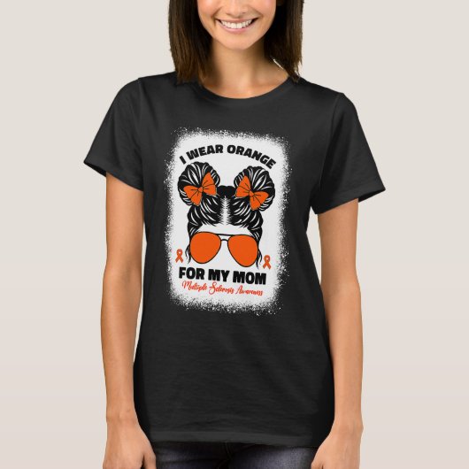 Kind Ich trage Orange für meine Mutter Ms Multiple T-Shirt (Vorderseite)