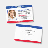 Kind-ID-Identifikation - kundenspezifisches Foto Ausweis (Vorder- & Rückseite)