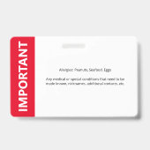 Kind-ID-Identifikation Notfallallergie-Foto Ausweis (Rückseite)