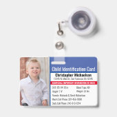 Kind-ID-Identifikation Notfallallergie-Foto Ausweis (Vorderseite mit Ausziehbar)