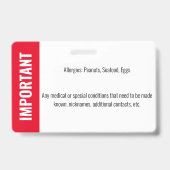 Kind-ID-Identifikation Notfallallergie-Foto Ausweis (Rückseite)