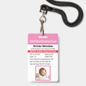 Kind-ID-Identifikation Notfallallergie-Foto Ausweis (Vorderseite mit Lanyard)