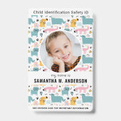 Kind-ID Niedliche Hunde Kids-Identifizierung Ausweis (Front)