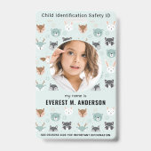 Kind-ID-Notrufnummer Niedliches Kind Foto Ausweis (Vorderseite)