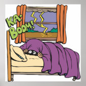 Kind im Bett versteckt Poster (Vorne)