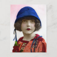 "Kind im blauen Hut" Vintage-Porträt