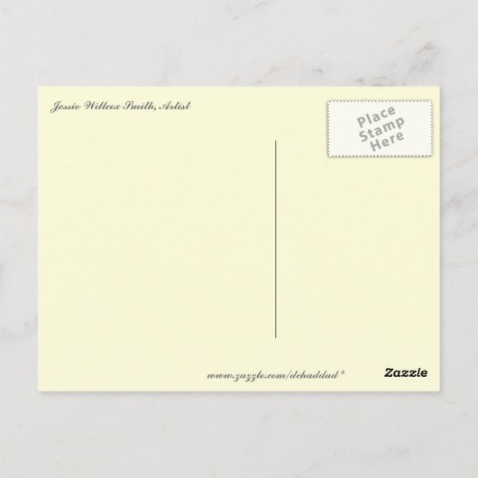 Kind im Garten Postkarte (Rückseite)