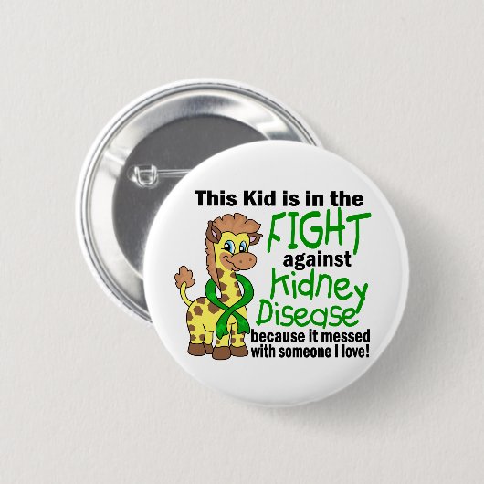 Kind im Kampf gegen Nierenerkrankung Button (Vorne & Hinten)