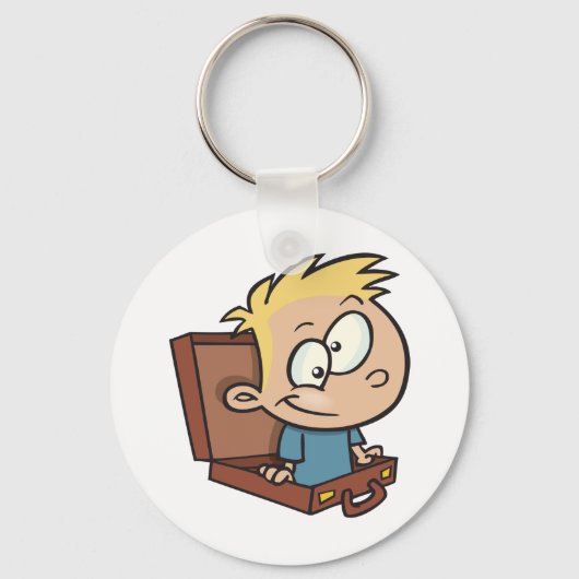 Kind im Koffer-Schlüsselanhänger Schlüsselanhänger (Rückseite)