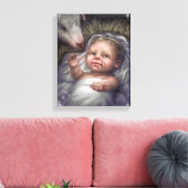 Kind im Manager Leinwanddruck (Insitu (Wohnzimmer))