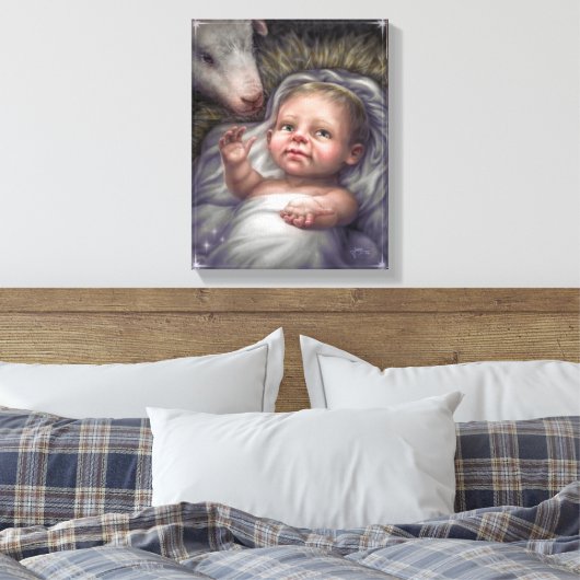 Kind im Manager Leinwanddruck (Insitu (Schlafzimmer))